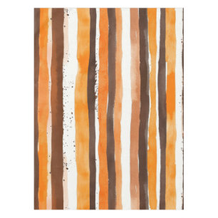 Vintage Watercolor Striped -Earthy Coffee Tones(5) Tablecloth