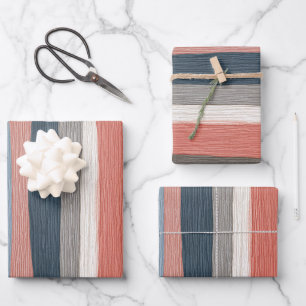 Vintage Watercolor Stripes Pattern  Wrapping Paper Sheet