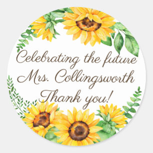 Vintage Watercolor Sunflower Wreath Classic Round Sticker