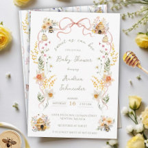 Vintage Watercolor Sweet As Can Bee Baby Shower