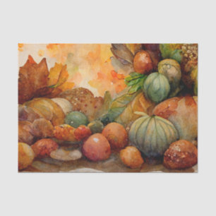 Vintage Watercolor Thanksgiving Pumpkin Harvest Tissue Paper