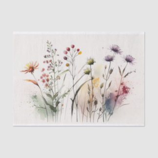 vintage watercolor wildflowers tissue paper