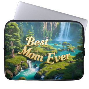 Vintage Waterfall Best Mum Ever Laptop Sleeve