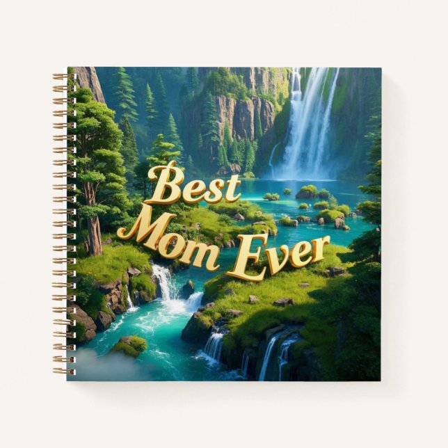 Vintage Waterfall Best Mum Ever  Notebook (Front)