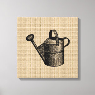 Vintage Watering Can on Canvas Print
