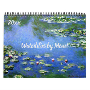 Vintage Waterlilies Fine Art by Claude Monet Calendar