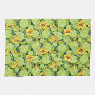 Vintage Waterlilies Tea Towel