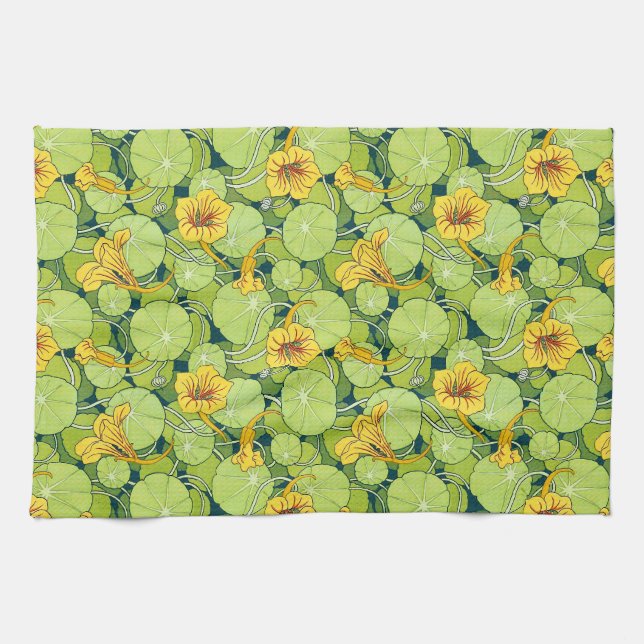 Vintage Waterlilies Tea Towel (Horizontal)