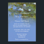 vintage waterlily oil painting wedding invitation<br><div class="desc">Claude Monet vintage waterlily oil on canvas. wedding invitations from bride and groom. For spring,  summer,  fall or holiday weddings. blue,  green and white.</div>