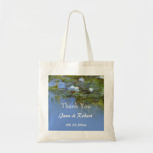 vintage waterlily wedding favor thank you tote bag