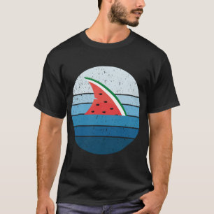 Vintage Watermelon Fruit Shark Finning Summer Vaca T-Shirt