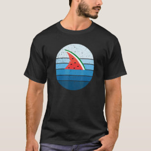 Vintage Watermelon Fruit Shark Finning Summer Vaca T-Shirt