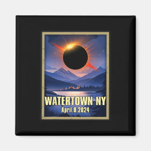 Vintage Watertown Ny Total Solar Eclipse 2024  Magnet