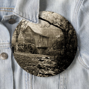 Vintage Waterwheel 6 Cm Round Badge