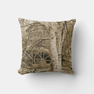 Vintage Waterwheel Cushion
