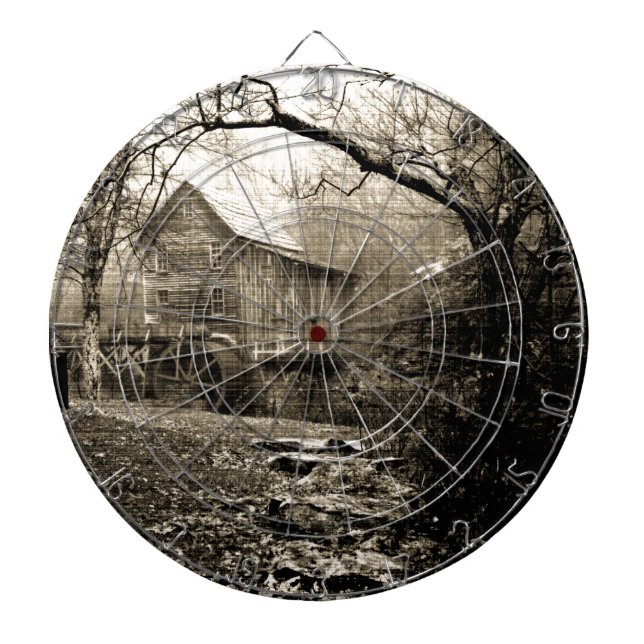 Vintage Waterwheel Dartboard (Front)