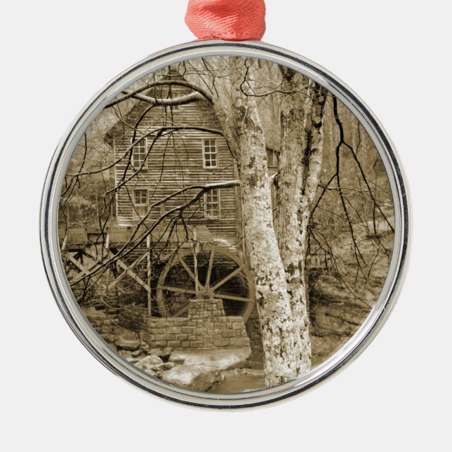 Vintage Waterwheel Metal Tree Decoration (Front)