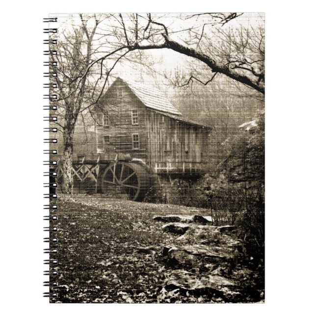 Vintage Waterwheel Notebook (Front)