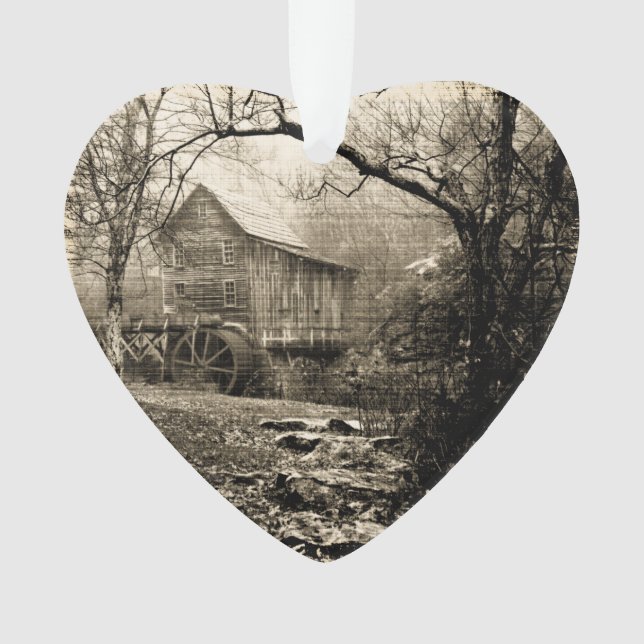 Vintage Waterwheel Ornament (Front)