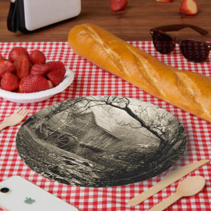 Vintage Waterwheel Paper Plate