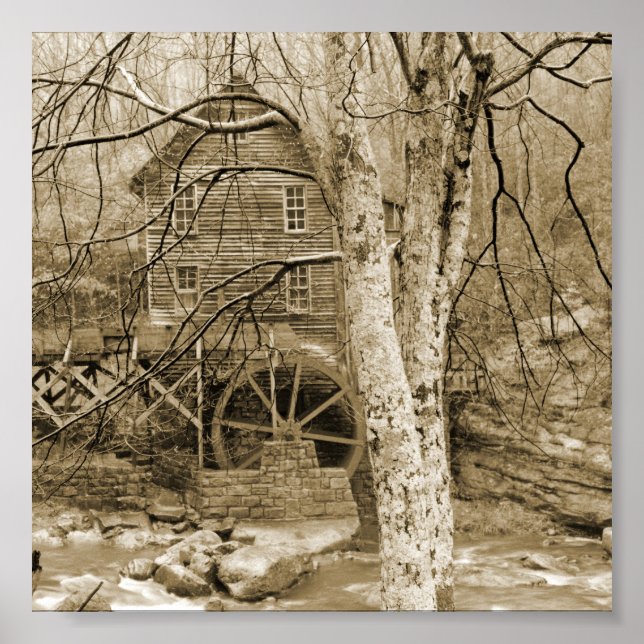 Vintage Waterwheel Poster (Front)