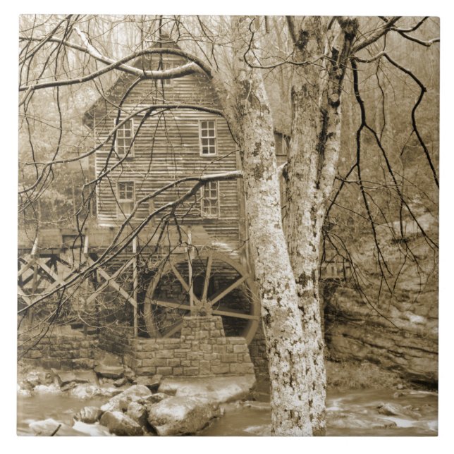 Vintage Waterwheel Tile (Front)