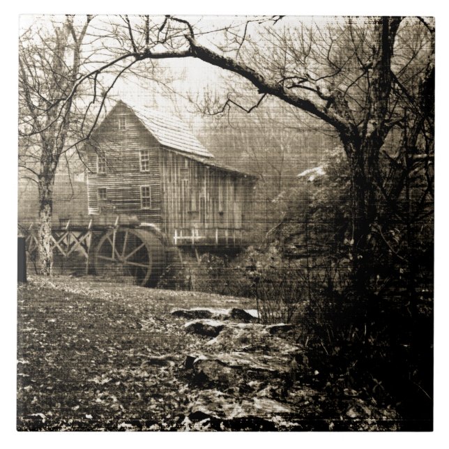 Vintage Waterwheel Tile (Front)