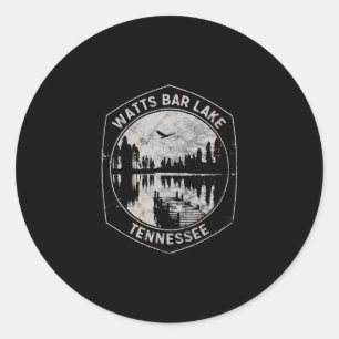 Vintage Watts R Lake Tennessee Outdoors Vacation Classic Round Sticker