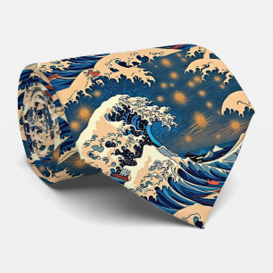 Vintage Wave Retro Aesthetic Neck Tie