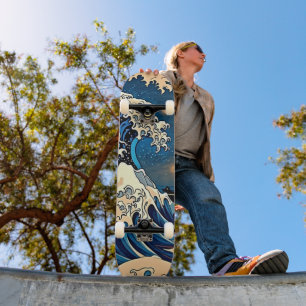 Vintage Wave Skateboard - Retro Groovy Design