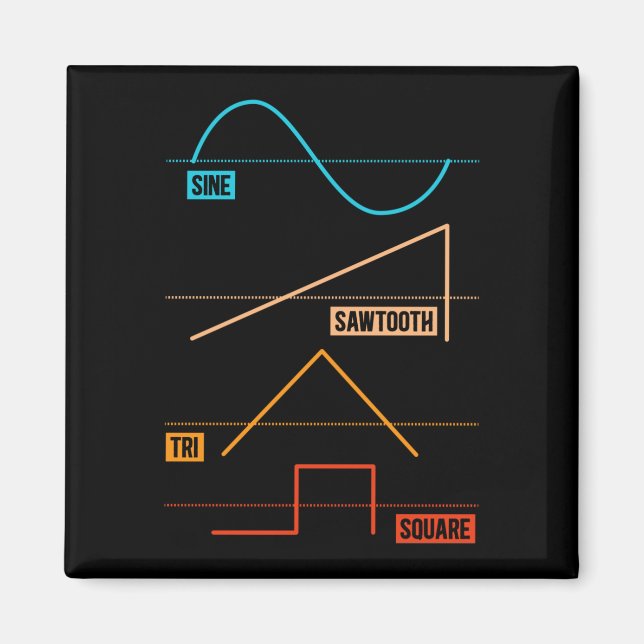 Vintage Waveform Analogue Musician Magnet (Front)