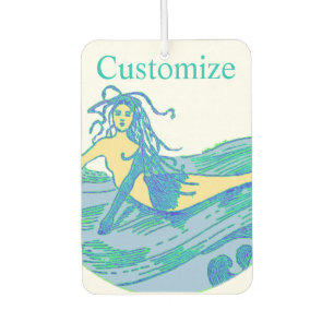 Vintage Waveriding Mermaid Thunder_Cove Car Air Freshener