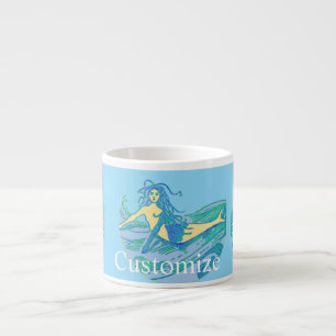 Vintage Waveriding Mermaid Thunder_Cove Espresso Cup