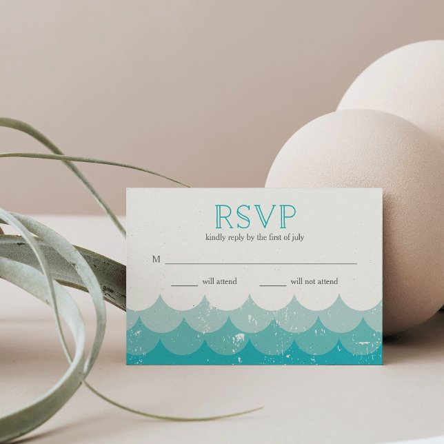 Vintage Waves Turquoise RSVP (Creator Uploaded)