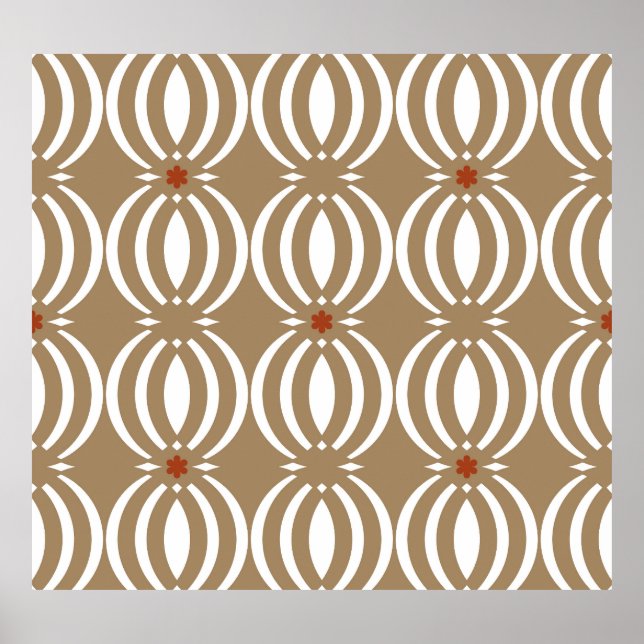 Vintage Wavy Lines Geometric Design Poster (Front)