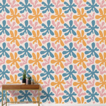 Vintage Wavy Retro Groovy Pastel Floral Pattern