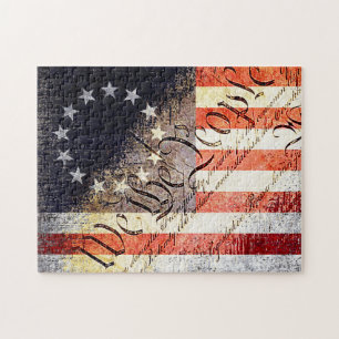 Vintage We The People Betsy Ross Flag Jigsaw Puzzle
