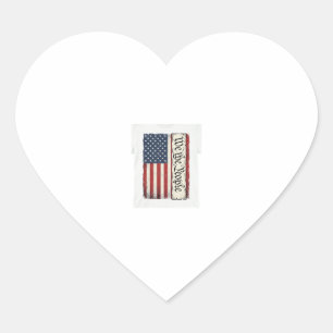 Vintage We the People Flag Patriotic Shirt Design_ Heart Sticker