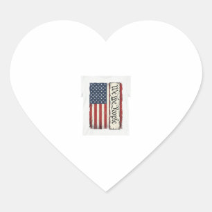 Vintage We the People Flag Patriotic Shirt Design_ Heart Sticker