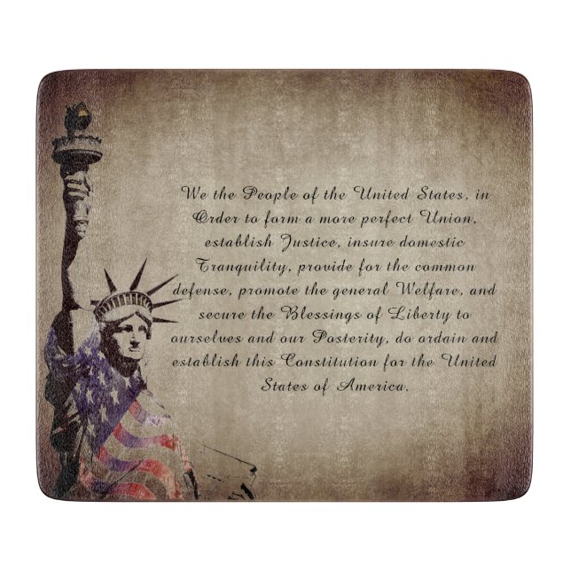 Vintage We the People Patriotic American Cutting Board (Front)