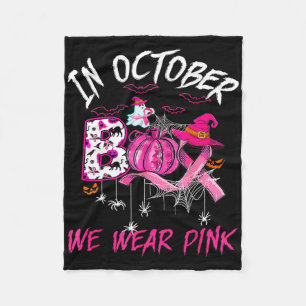 Vintage Wear Pink Breast Cancer Warrior Cute Ghost Fleece Blanket