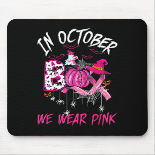 Vintage Wear Pink Breast Cancer Warrior Cute Ghost Mouse Mat
