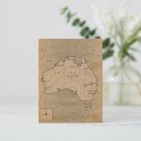 Vintage weather map of Australia