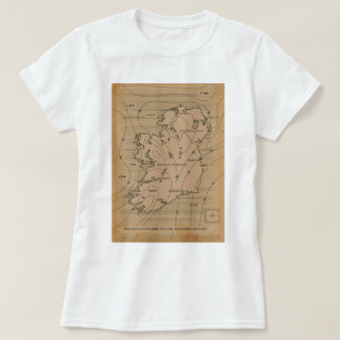 Vintage weather map of Ireland & Northern Ireland T-Shirt