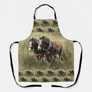 Vintage Weathered Clydesdale Postcard Apron