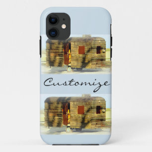Vintage Weathered wood trailer gypsy caravan iPhone 11 Case