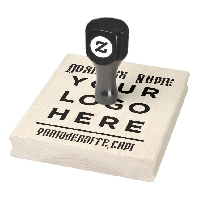 Vintage Website Your Business Logo Custom Rubber Stamp (Stamp)
