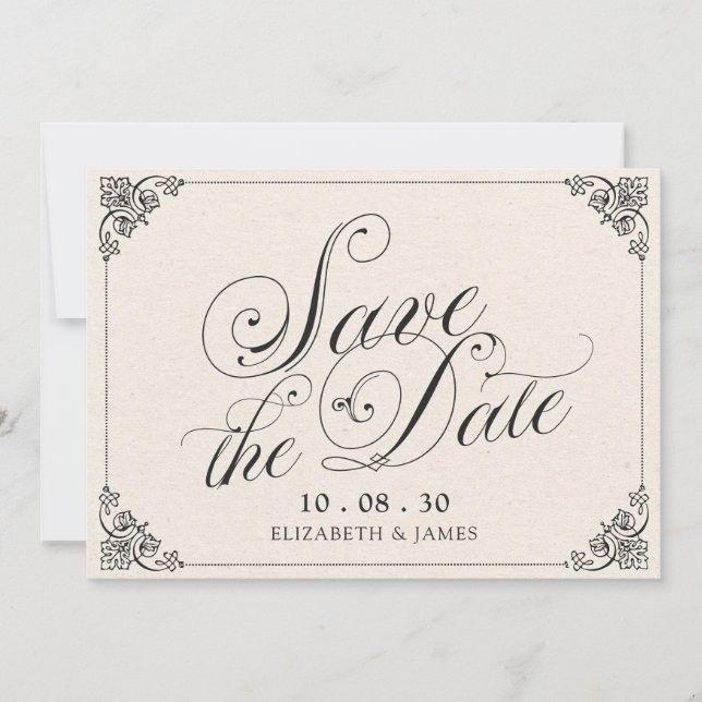 Vintage weddig Lettering callligraphy  Invitation (Front)