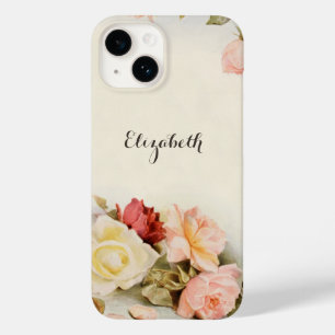 Vintage Wedding Antique Garden Rose Flowers Case-Mate iPhone 14 Case