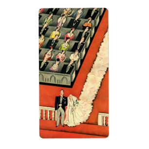Vintage Wedding, Art Deco Bride and Groom Newlywed